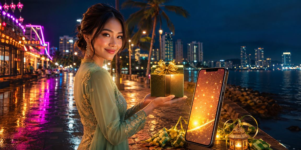 Pemain loteri online di Pulau Pinang semasa perayaan Hari Raya